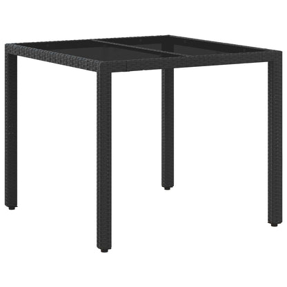 Set da pranzo per esterni 3 pcs Nero 90 x 90 x 75 cm polyrattan | homemem39