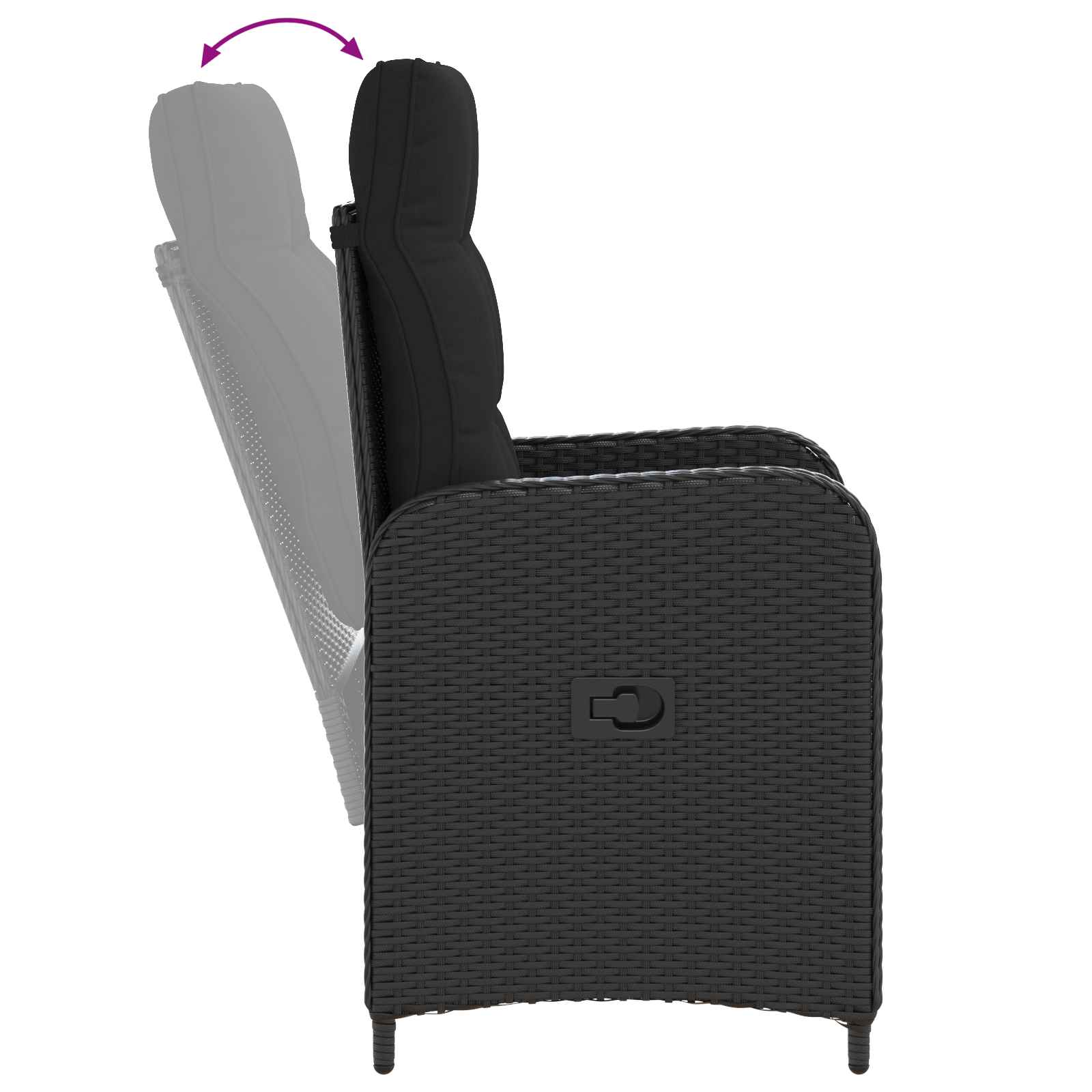 Set da pranzo per esterni 3 pcs Nero 90 x 90 x 75 cm polyrattan | homemem39