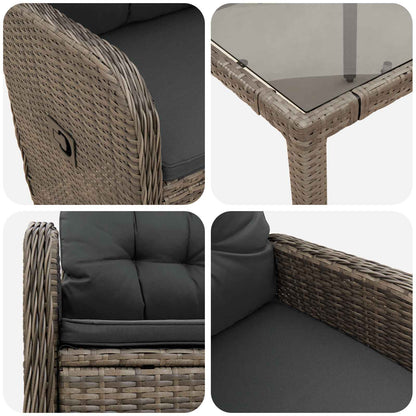 Set da pranzo per esterni 5 pcs Grigio chiaro e grigio scuro | homemem39