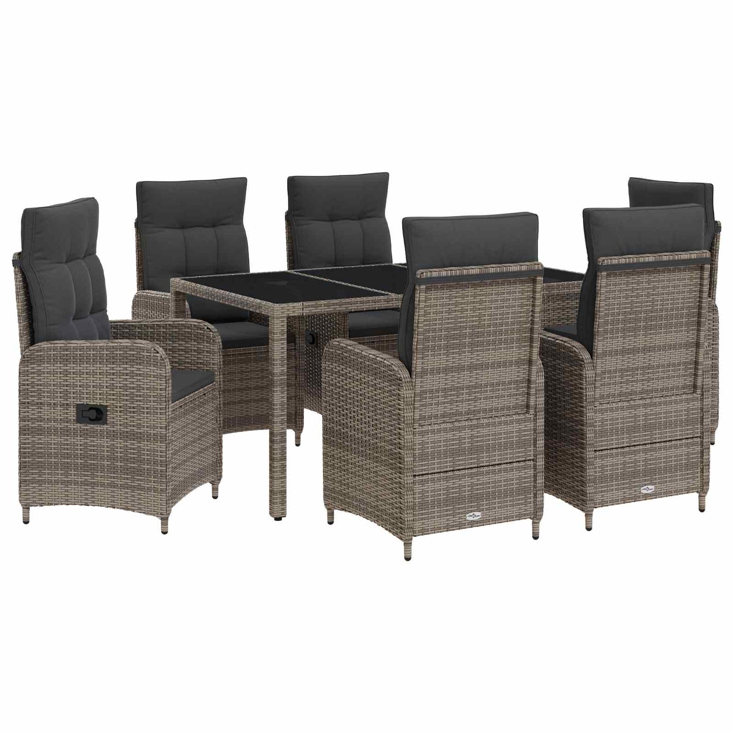 Set da pranzo per esterni 7 pcs Grigio chiaro e grigio scuro