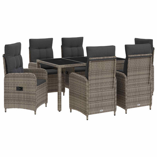 Set da pranzo per esterni 7 pcs Grigio chiaro e grigio scuro