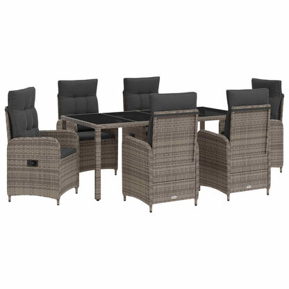 Set da pranzo per esterni 7 pcs Grigio chiaro e grigio scuro | homemem39