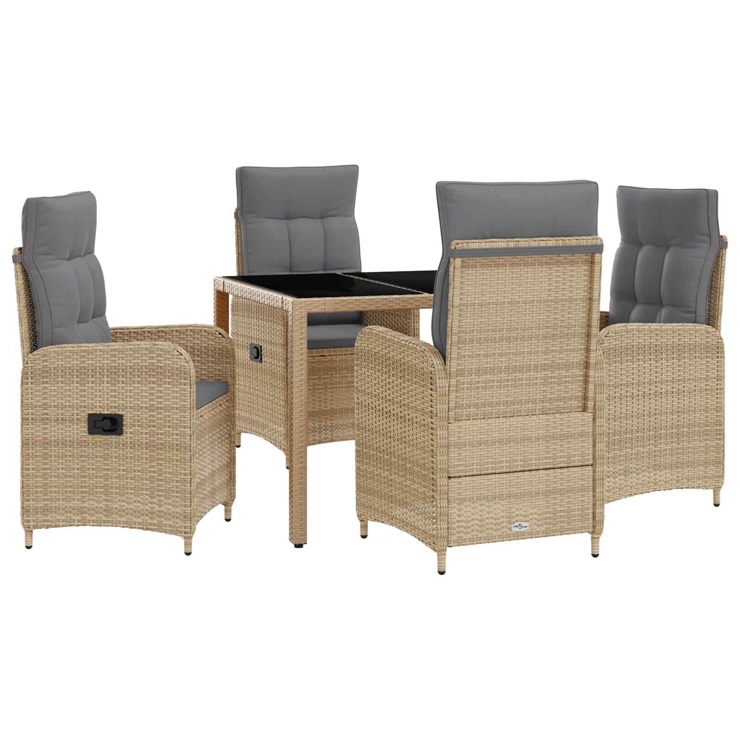 Set da pranzo per esterni 5 pcs Beige e Grigio Chiaro | homemem39