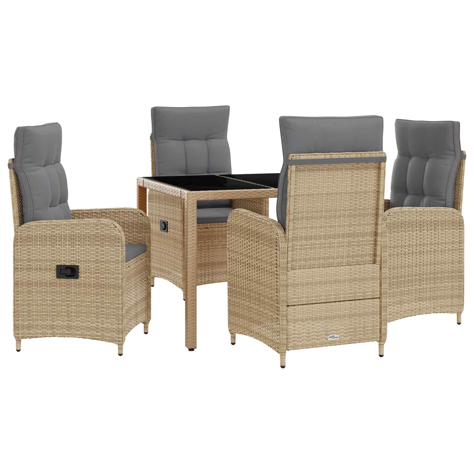 Set da pranzo per esterni 5 pcs Beige e Grigio Chiaro | homemem39