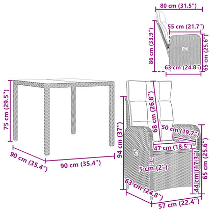 Set da pranzo per esterni 5 pcs Beige e Grigio Chiaro | homemem39