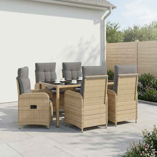 Set da pranzo per esterni 7 pcs Beige e Grigio Chiaro