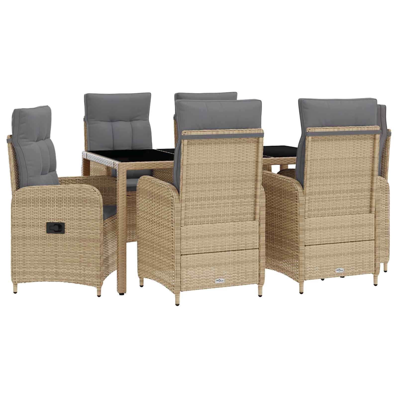 Set da pranzo per esterni 7 pcs Beige e Grigio Chiaro | homemem39