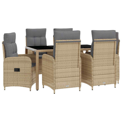 Set da pranzo per esterni 7 pcs Beige e Grigio Chiaro | homemem39