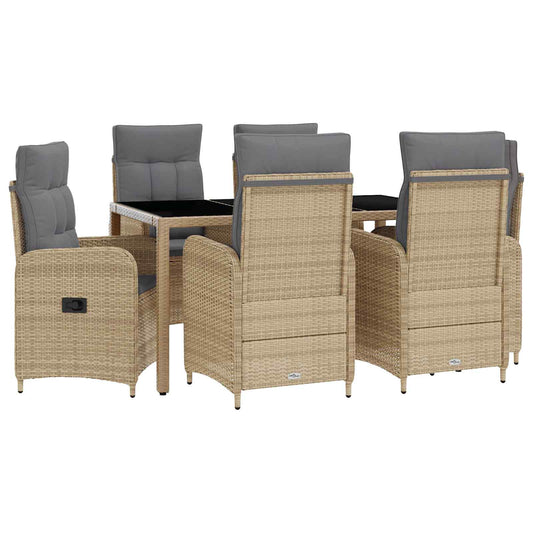 Set da pranzo per esterni 7 pcs Beige e Grigio Chiaro | homemem39