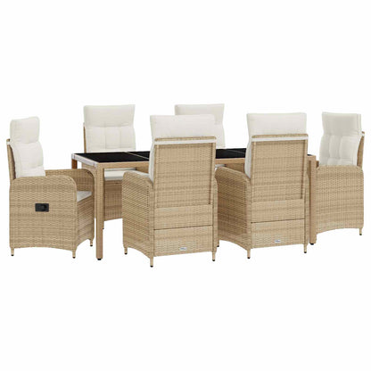 Set da pranzo per esterni 7 pcs Beige e Bianco Crema | homemem39