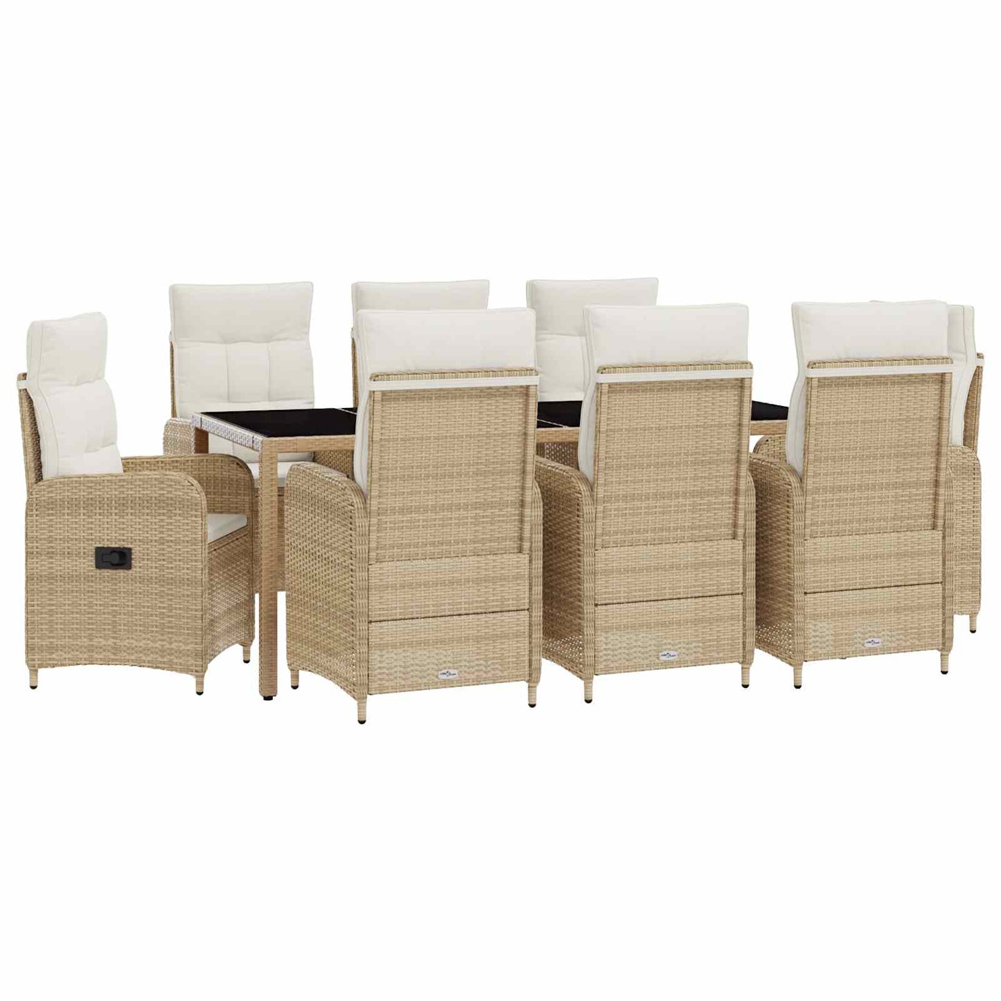 Set da pranzo per esterni 9 pcs Beige e Bianco Crema | homemem39