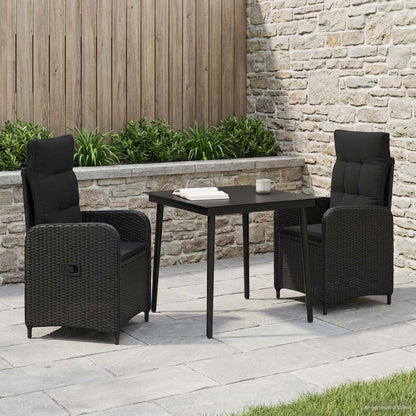 Set Tavolo da Salotto con cuscino con cuscino 3 pcs Nero | homemem39