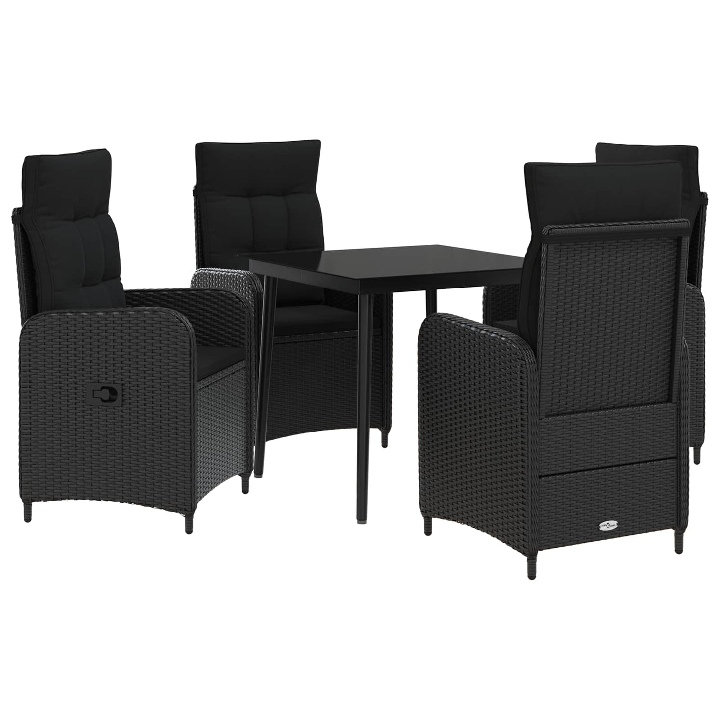 Set Tavolo da Salotto con cuscino con cuscino 5 pcs Nero | homemem39