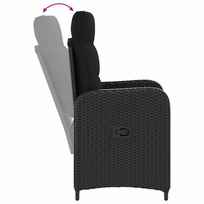 Set Tavolo da Salotto con cuscino con cuscino 5 pcs Nero | homemem39