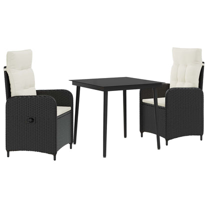 Set Tavolo da Salotto con cuscino 3 pcs Nero e Bianco Crema | homemem39