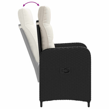 Set Tavolo da Salotto con cuscino 3 pcs Nero e Bianco Crema | homemem39