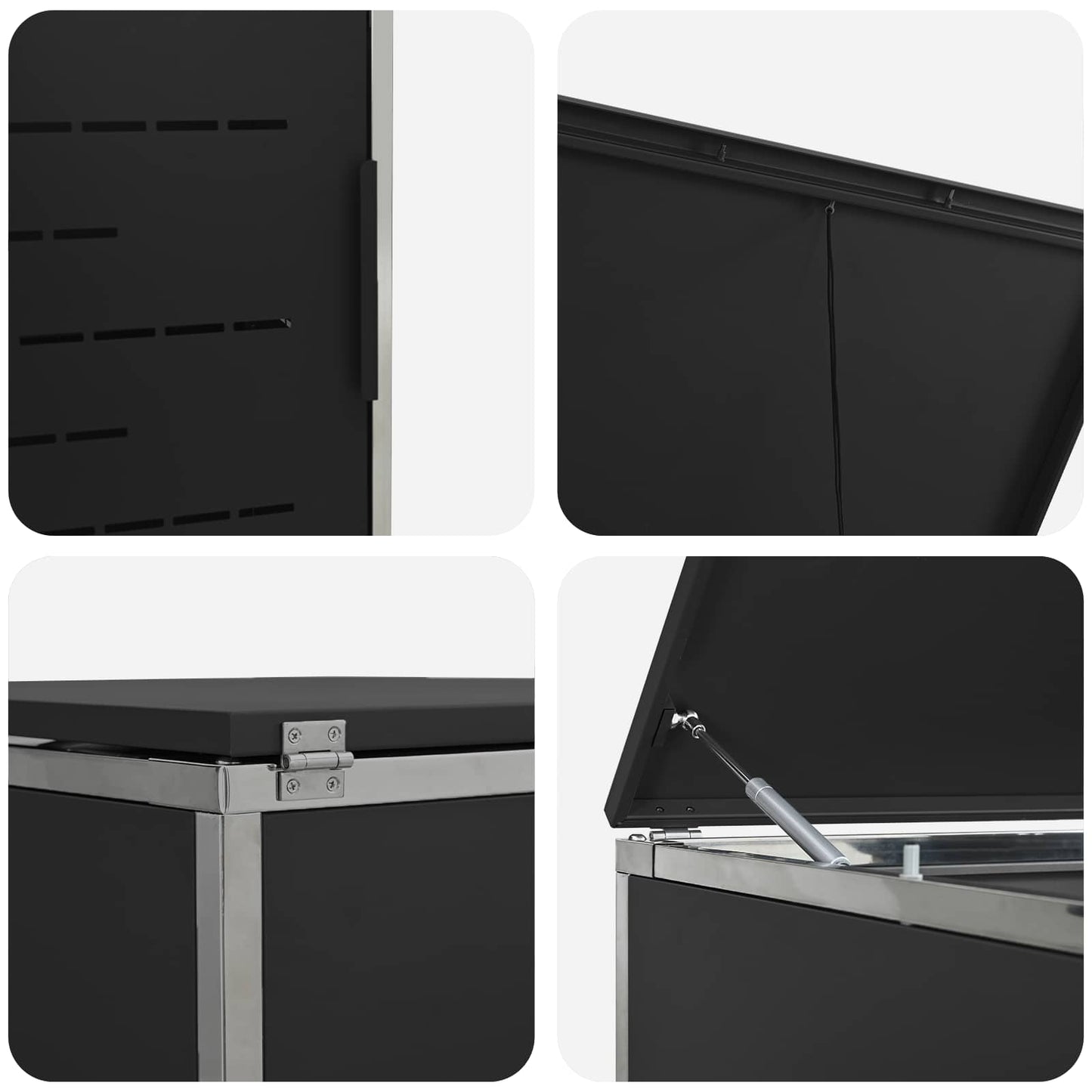 Stoccaggio contenitore a ruote Nero 138 x 77,5 x 112,5 cm | homemem39