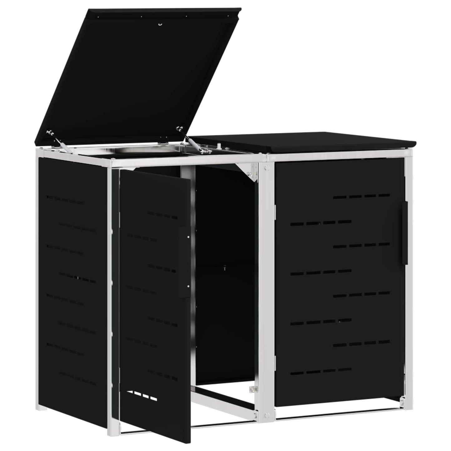 Stoccaggio contenitore a ruote Nero 138 x 77,5 x 112,5 cm | homemem39