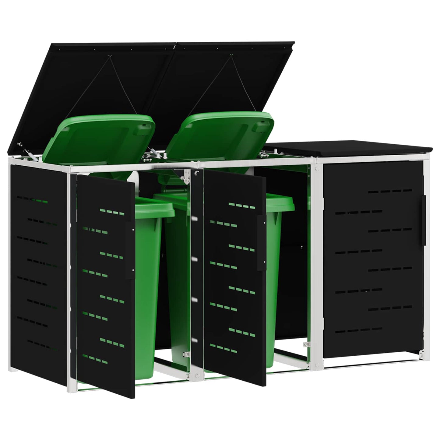 Stoccaggio contenitore a ruote Nero 207 x 77,5 x 112,5 cm | homemem39