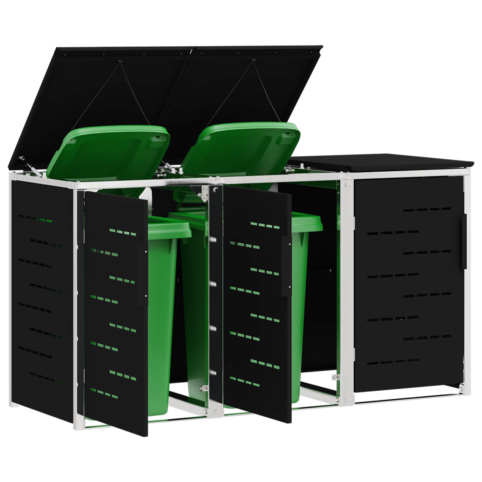 Stoccaggio contenitore a ruote Nero 207 x 77,5 x 112,5 cm | homemem39