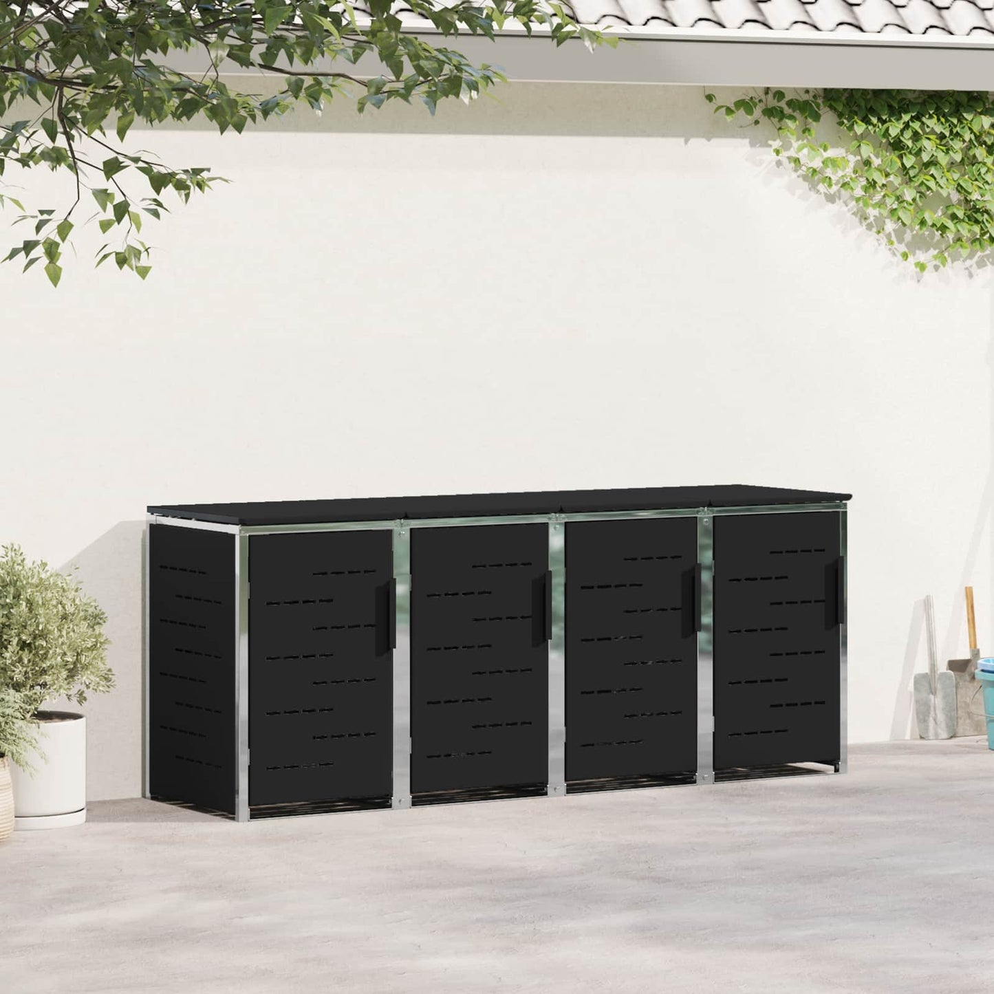 Stoccaggio contenitore a ruote Nero 276 x 77,5 x 112,5 cm