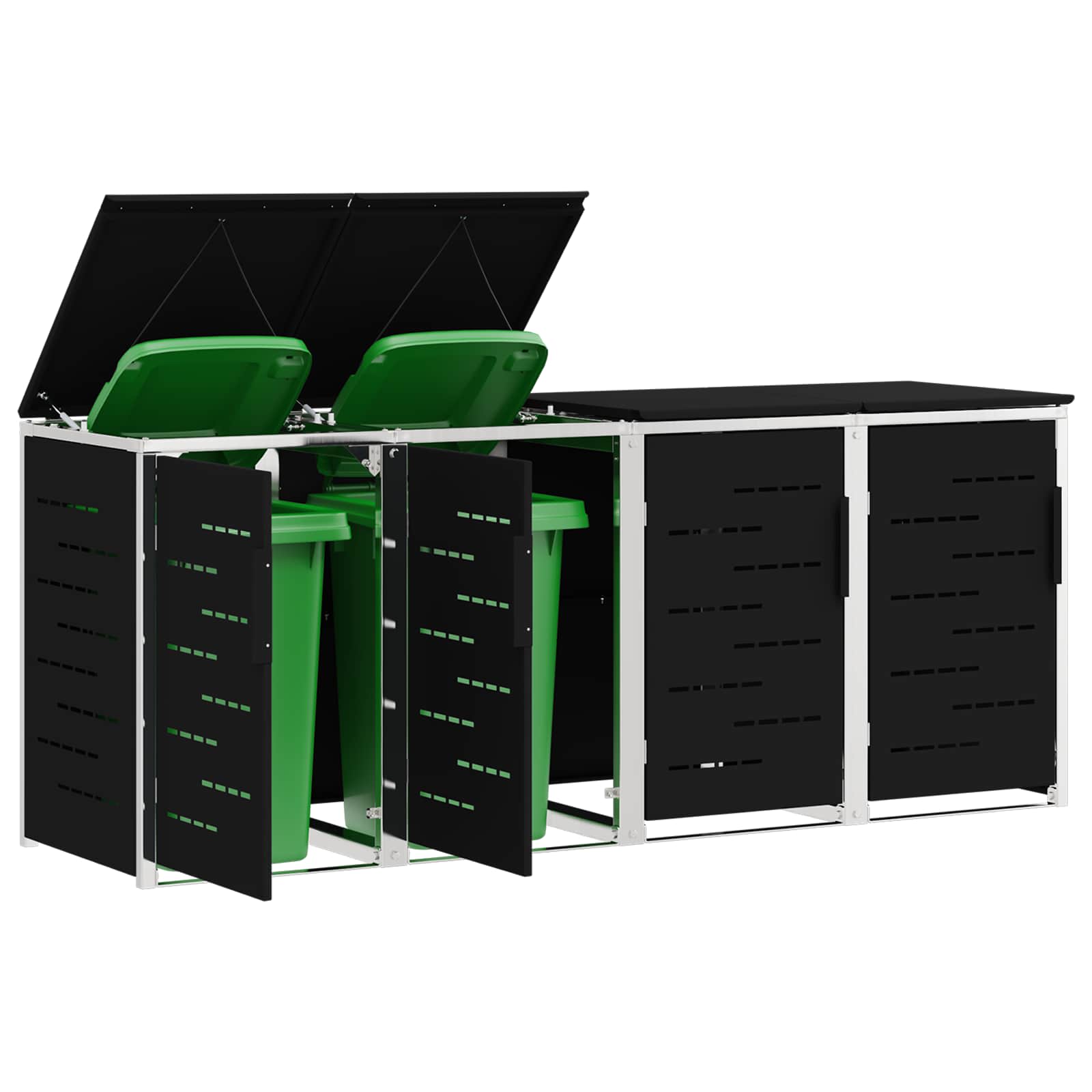 Stoccaggio contenitore a ruote Nero 276 x 77,5 x 112,5 cm | homemem39