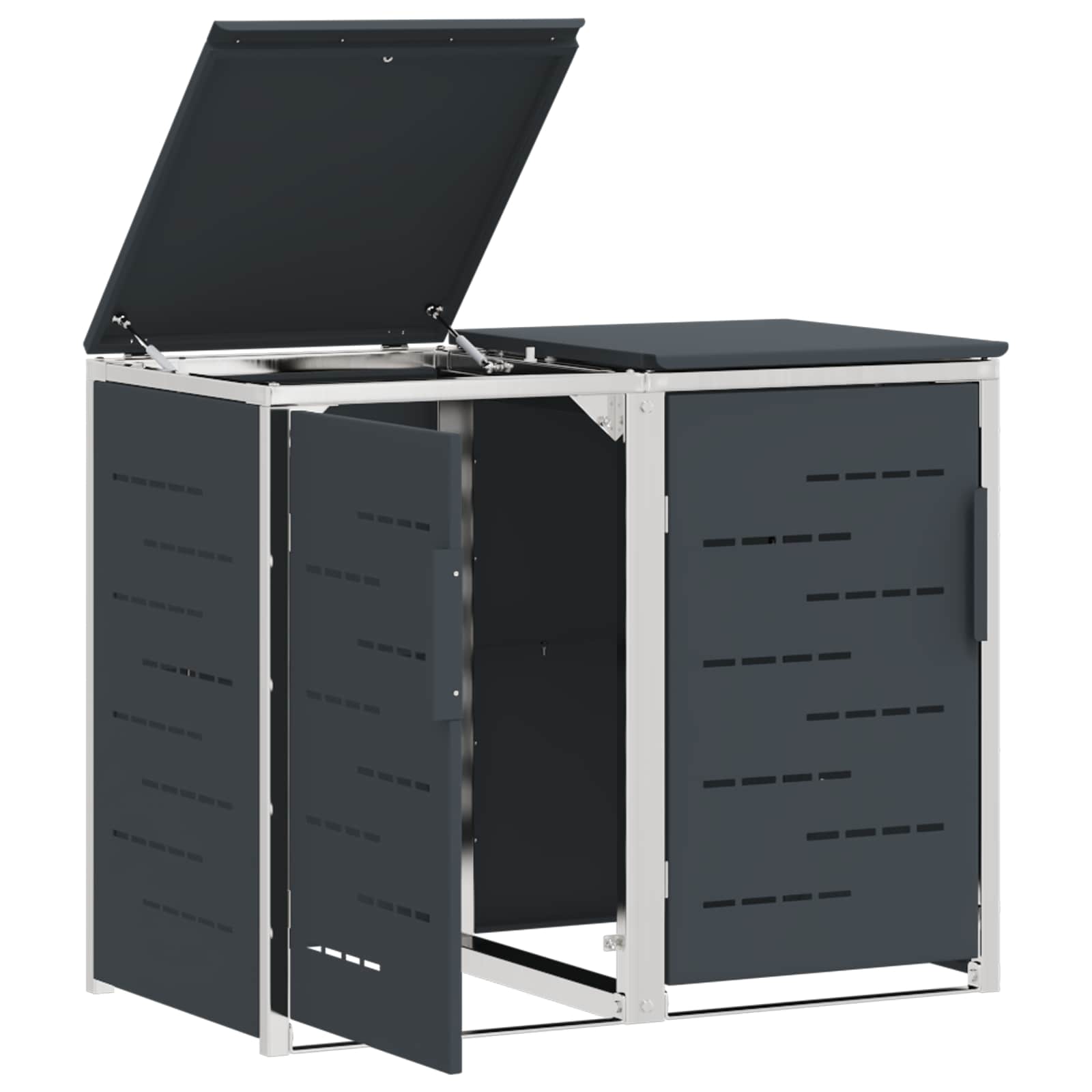 Stoccaggio contenitore a ruote Antracite 138 x 77,5 x 112,5 cm | homemem39