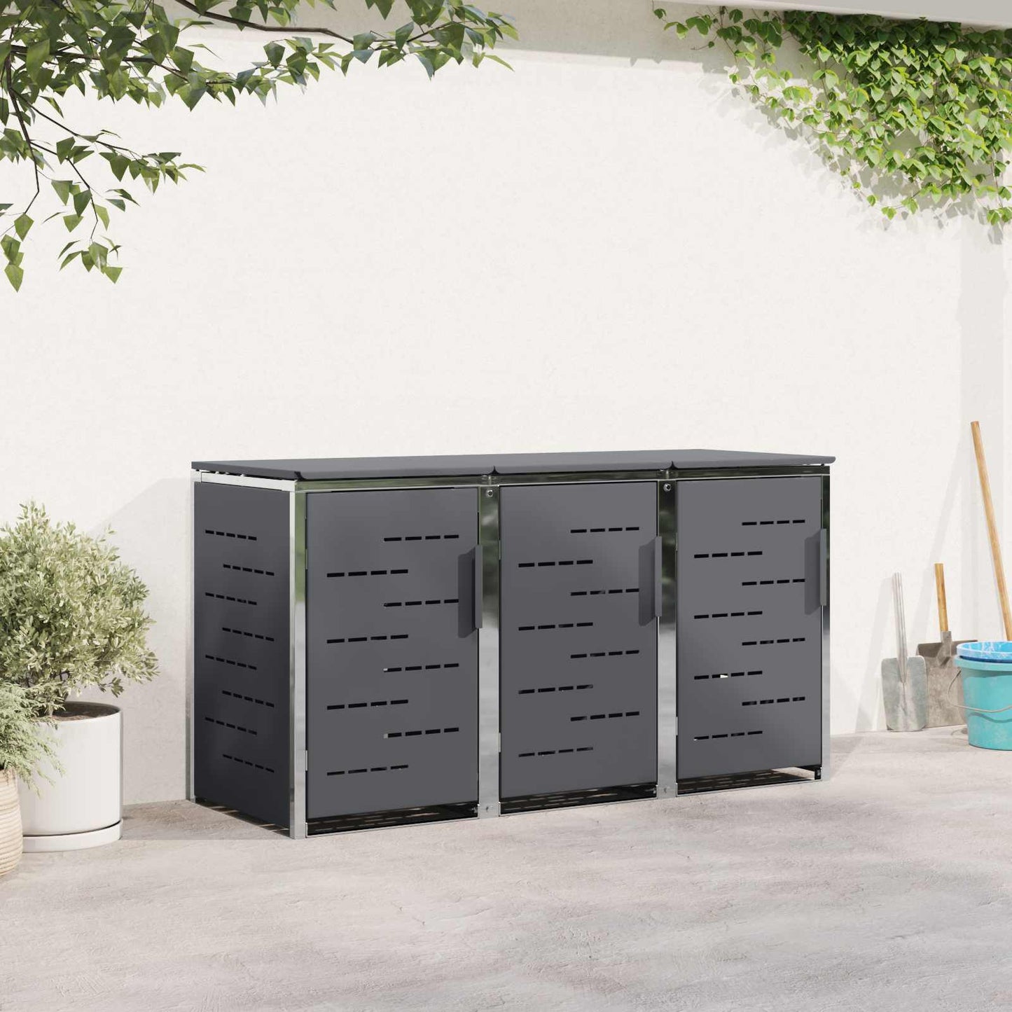 Stoccaggio contenitore a ruote Antracite 207 x 77,5 x 112,5 cm | homemem39