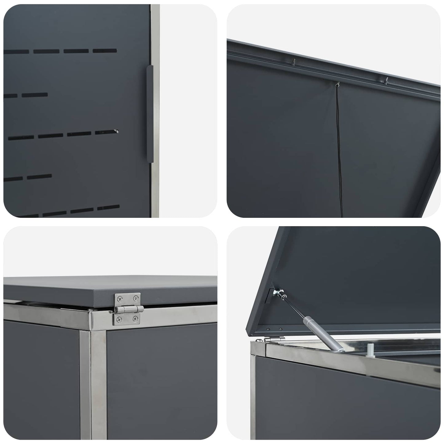 Stoccaggio contenitore a ruote Antracite 276 x 77,5 x 112,5 cm | homemem39