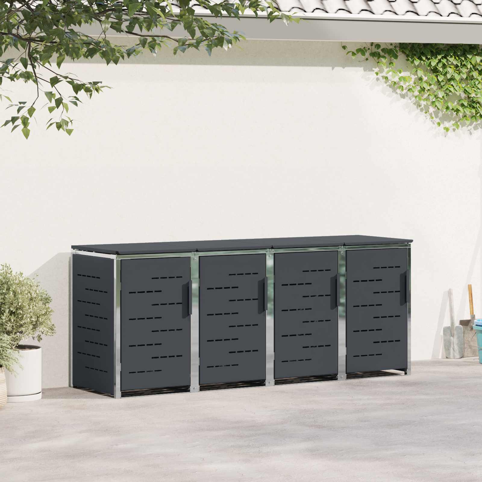 Stoccaggio contenitore a ruote Antracite 276 x 77,5 x 112,5 cm | homemem39