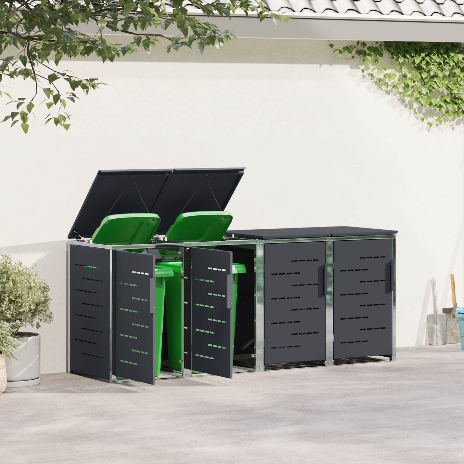 Stoccaggio contenitore a ruote Antracite 276 x 77,5 x 112,5 cm | homemem39