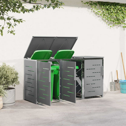 Stoccaggio contenitore a ruote Acciaio Inox Grigio | homemem39