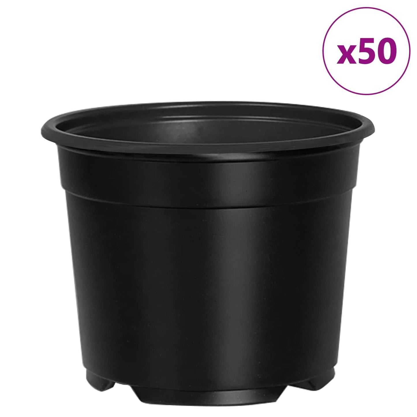 Vaso per Fiori 50 pcs Nero Ø 15 x 12.5 cm Plastica