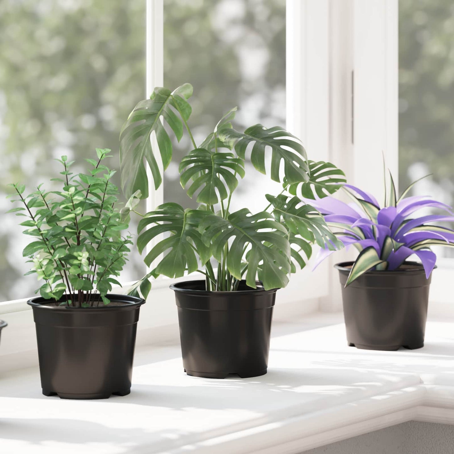 Vaso per Fiori 100 pcs Nero Ø 15 x 12.5 cm Plastica