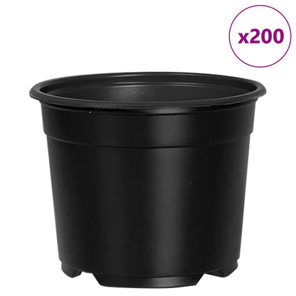Vaso per Fiori 200 pcs Nero Ø 15 x 12.5 cm Plastica