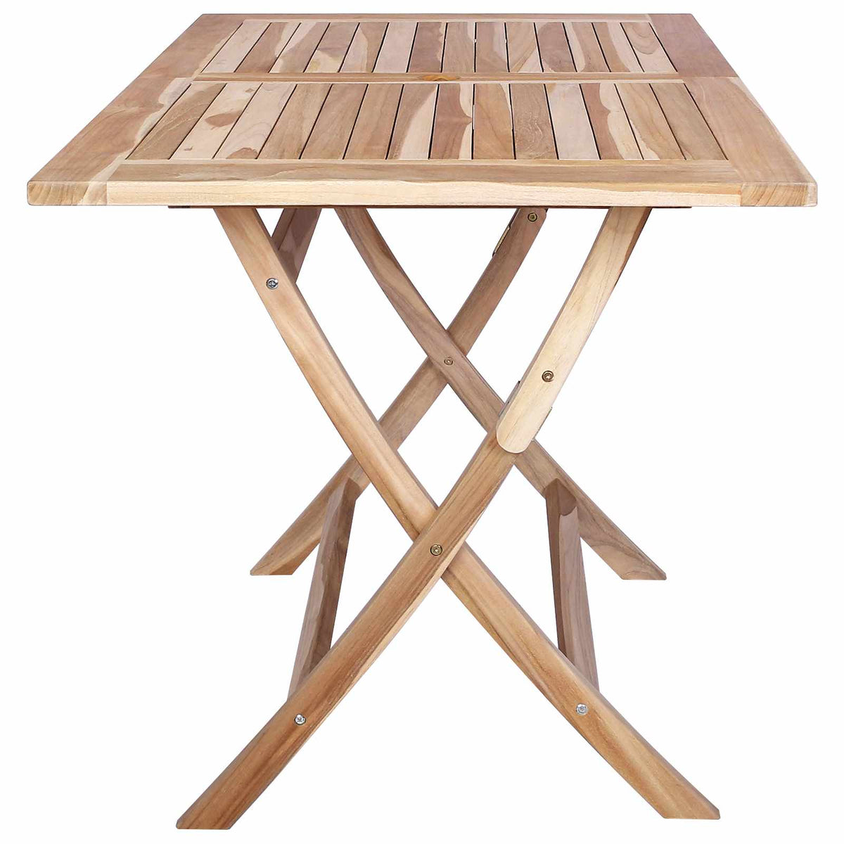 Tavolo da Giardino Pieghevole Naturale 120 x 70 x 75,5 cm - homemem39