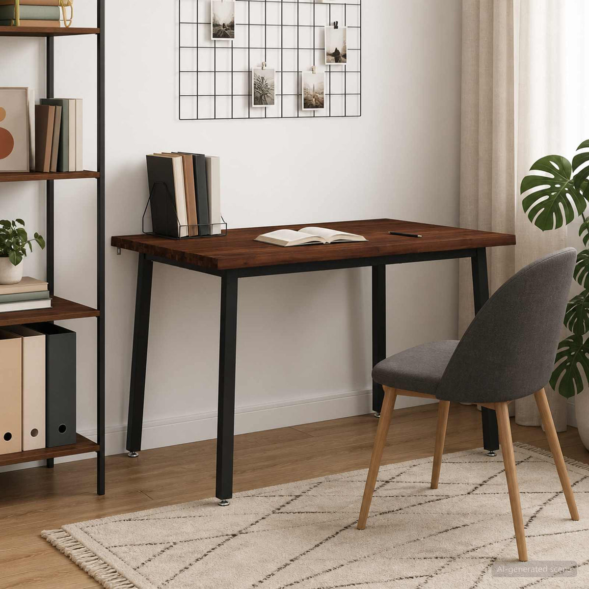 90 x 55 x 75 cm Legno di Acacia Massello Marrone scuro e Nero | homemem39
