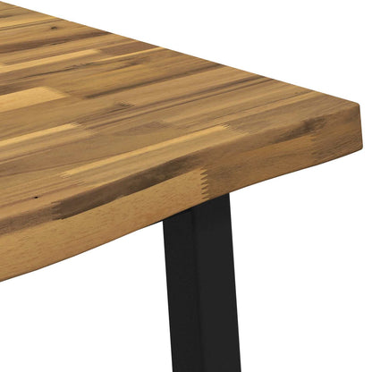 120 x 80 x 75 cm Legno di Acacia Massello Bianco e Nero | homemem39