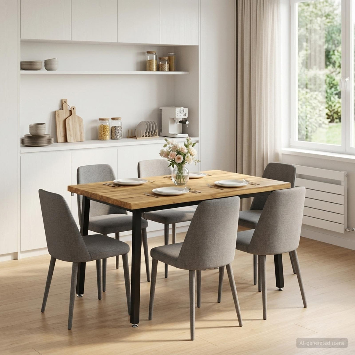 120 x 80 x 75 cm Legno di Acacia Massello Bianco e Nero | homemem39