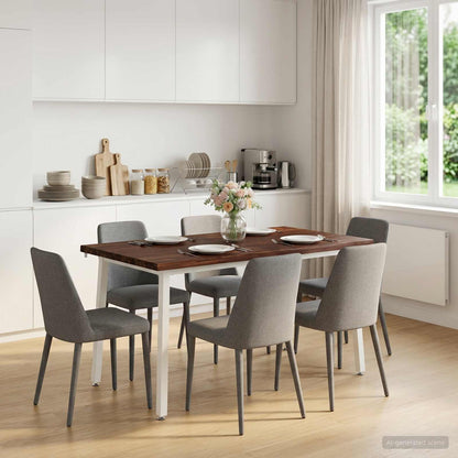 Tavolo da pranzo con bordo vivo 140 x 90 x 75 cm Marrone Scuro | homemem39