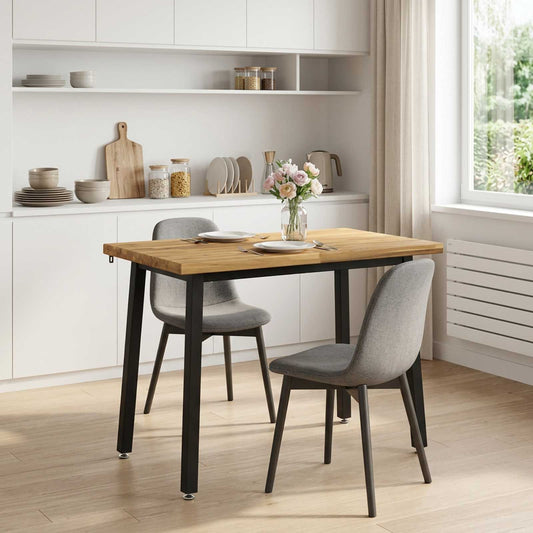 110 x 55 x 75 cm Legno di Acacia Massello Bianco e Nero