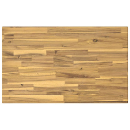 90 x 55 x 75 cm Legno di Acacia Massello Bianco e Nero