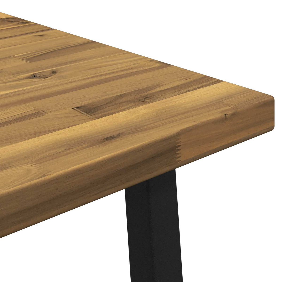 110 x 55 x 75 cm Legno di Acacia Massello Bianco e Nero