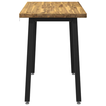 110 x 55 x 75 cm Legno di Acacia Massello Bianco e Nero