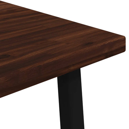70 x 70 x 75 cm Legno di Acacia Massello Marrone scuro e Nero | homemem39