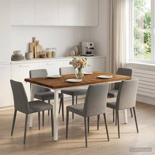 Tavolo da pranzo quadrato 140 x 90 x 75 cm Naturale