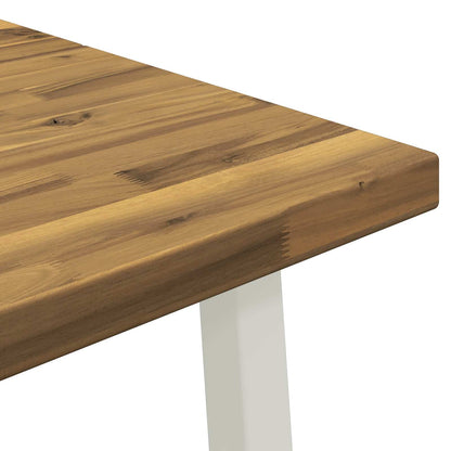 140 x 80 x 75 cm Legno di Acacia Massello Bianco Rettangolare | homemem39