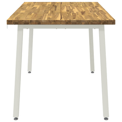 140 x 80 x 75 cm Legno di Acacia Massello Bianco Rettangolare | homemem39