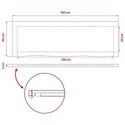 Piano del Tavolo Rettangolare 150 x 50 x 3 cm Rettangolare | homemem39