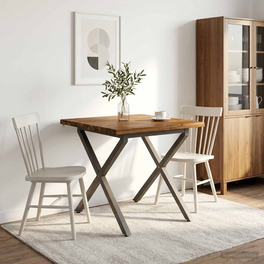 80 x 80 x 75 cm Legno di Acacia Massello Naturale e Caffè | homemem39